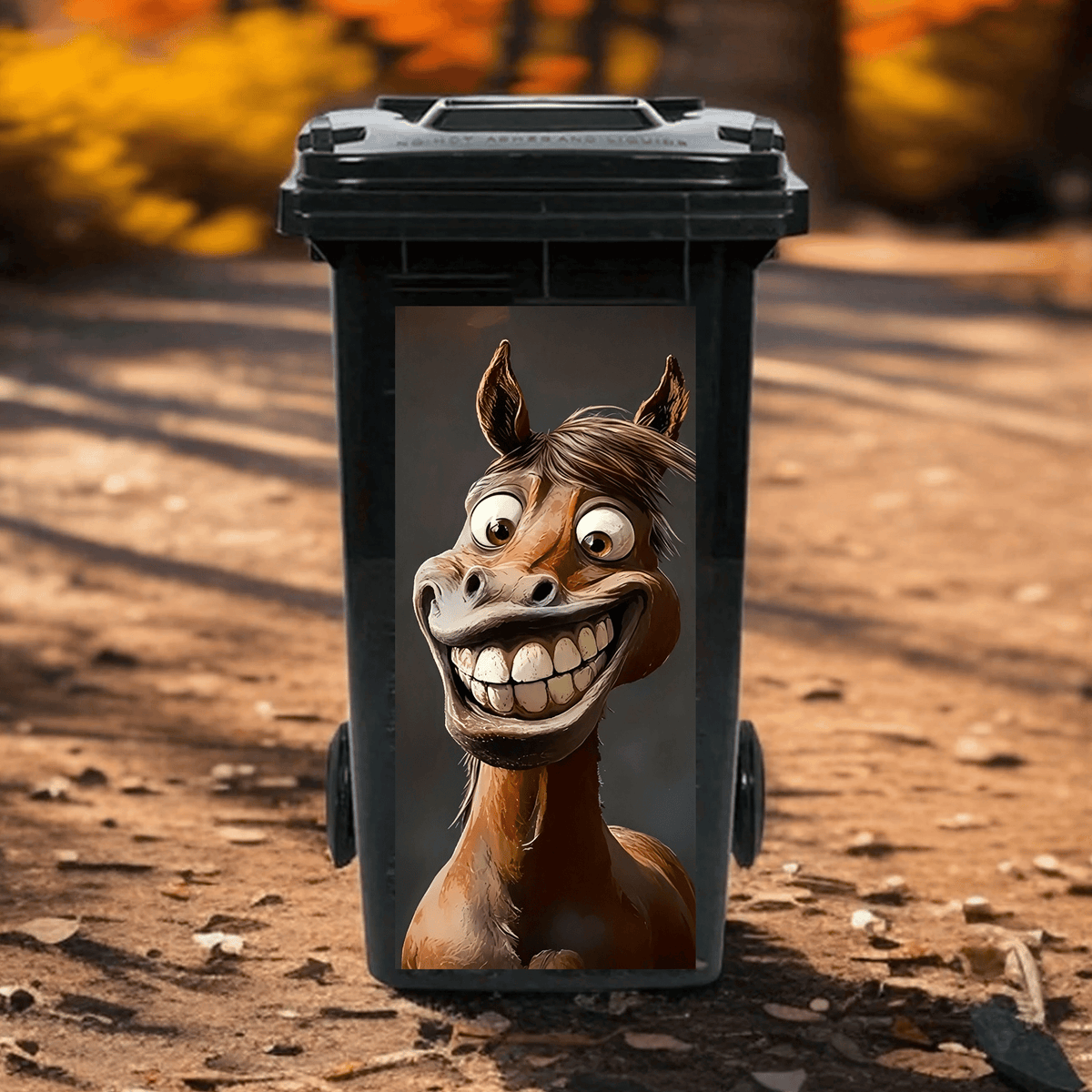 🔥 LAST DAY 50% OFF 🔥 🐴 Horse & Donkey Wheelie Bin Sticker – Waterproof Decal 🌾