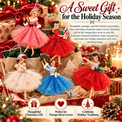 Vintage Christmas Lady Ornaments – 1950s-Inspired Holiday Charm 🎄
