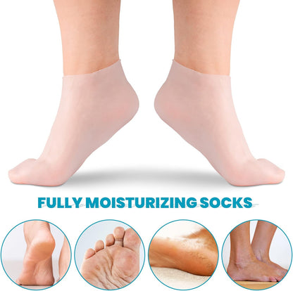 💗3-Pack Reusable Moisturizing Silicone Foot Mask Socks