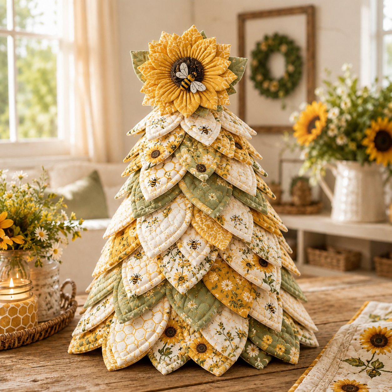 🌻Sunflower Bee Garden Tree DIY Kit - Handmade Fabric Tabletop Tree Decor