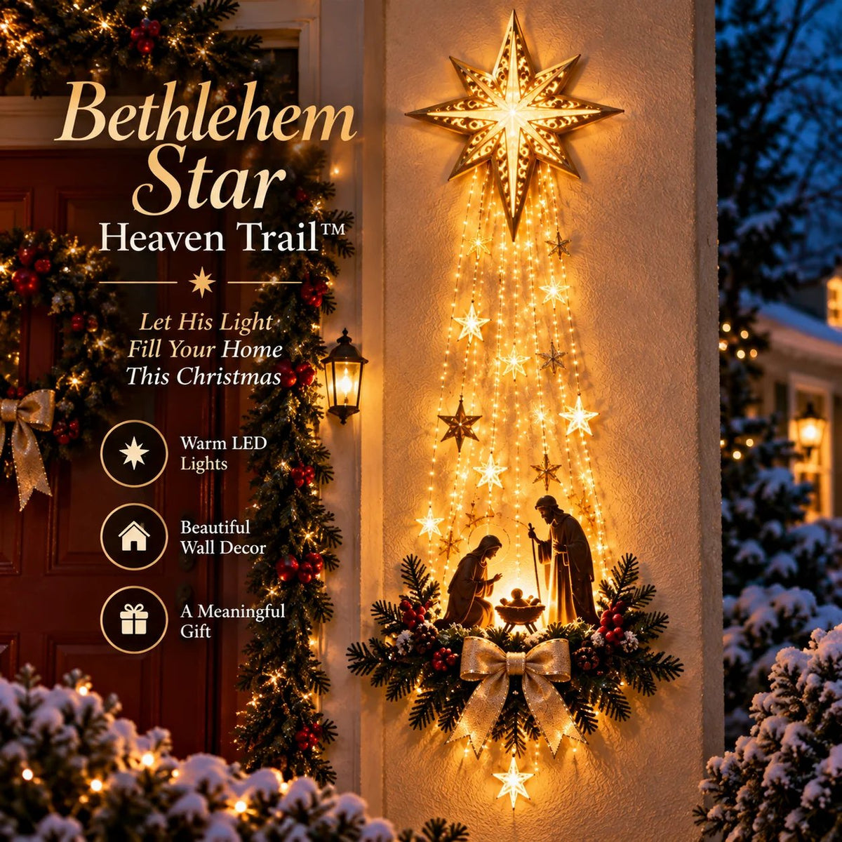 🔥Buy 2 Get 20% OFF🔥✝️ Bethlehem Star of Faith™ – Lighted Nativity Wall Decor✝️✝️