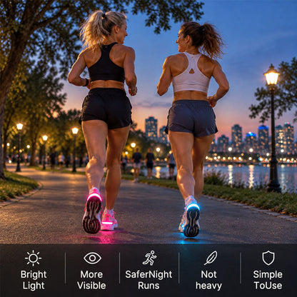 🏃 LED Shoe Heel Lights ✨ Stay Visible on Every Night Run
