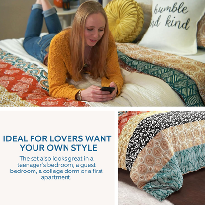 🎃🛏️Halloween Bedding Set – Cozy 3-Piece Quilt for Fall Decor