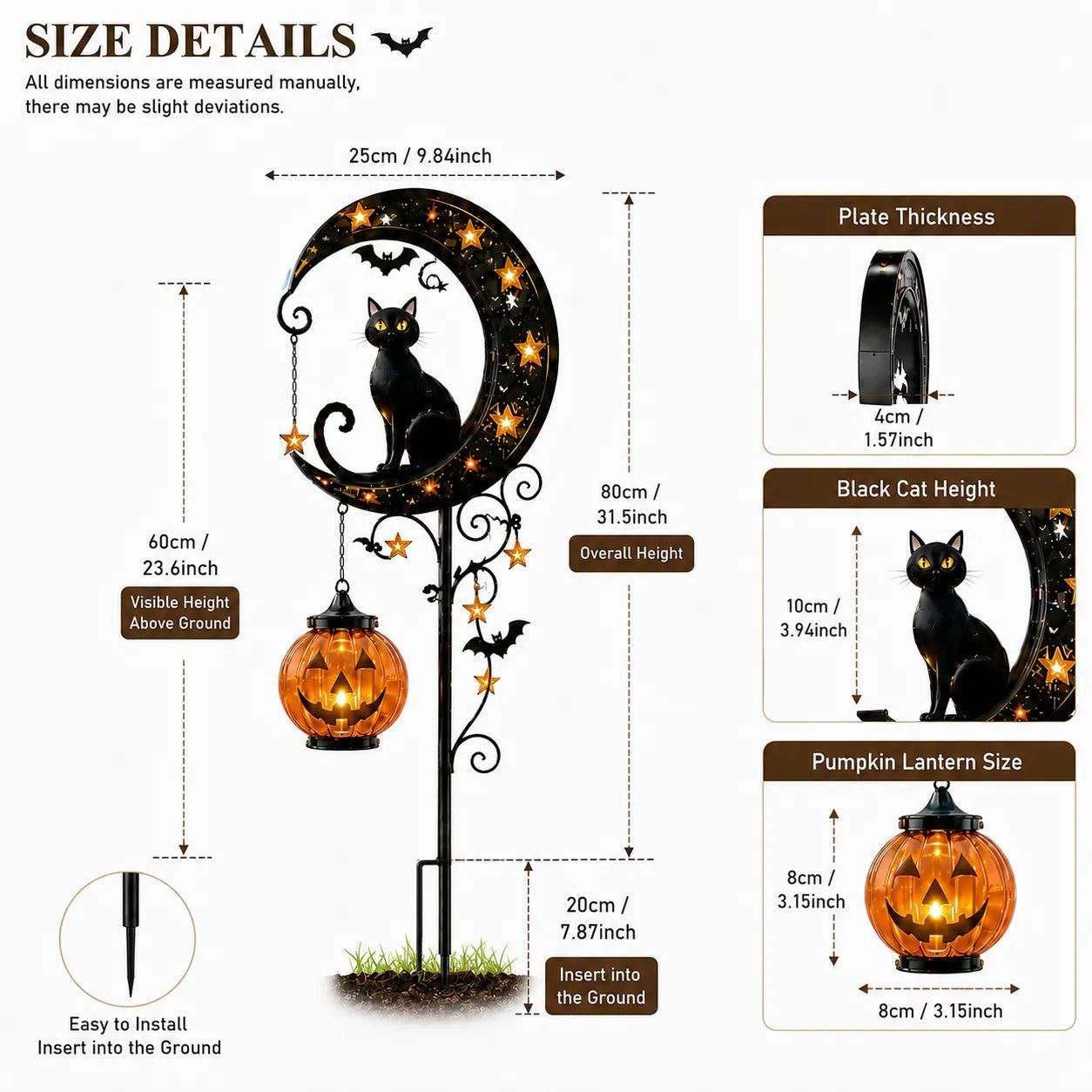🎃 Pumpkin Moon Solar Garden Stake Light | Halloween Yard Decor
