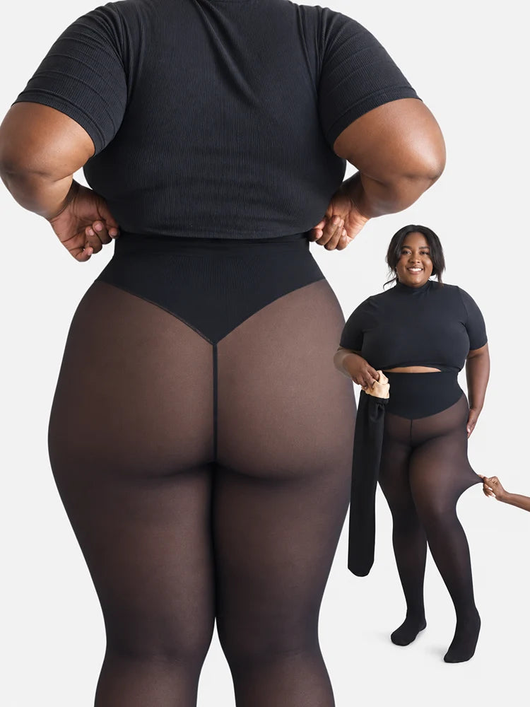🔥 Magic Fleece-Lined Leggings – One-Seam Design, 5" Compression Waist & Sheer-Look Warmth