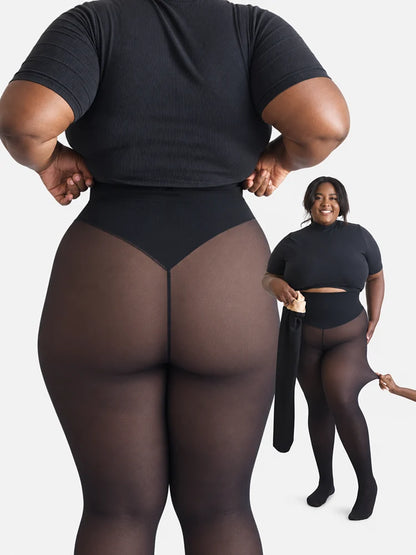 🔥 Magic Fleece-Lined Leggings – One-Seam Design, 5" Compression Waist & Sheer-Look Warmth