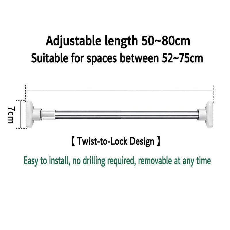 🔥49% OFF TODAY🧺 No-Drill Expandable Closet Rod– No Drilling, Fully Adjustable
