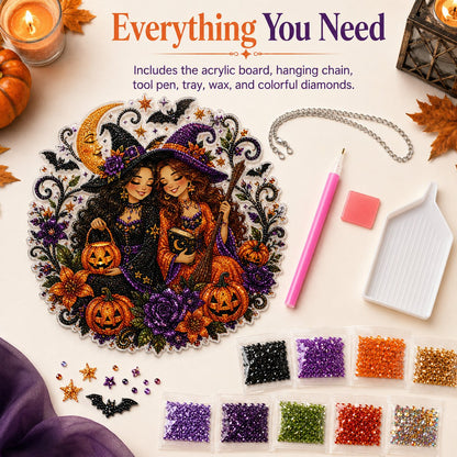 🔮DIY Witch Diamond Painting Suncatcher Ornament 🎃
