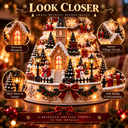 🏆 60,000+ Sold - 🎄Christmas Village Projection Centerpiece-Christmas Village Lightscape Tree
