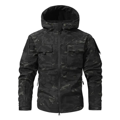 🏕️ Tactical Hooded Jacket with 9 Utility Pockets and Warm Fleece Lining