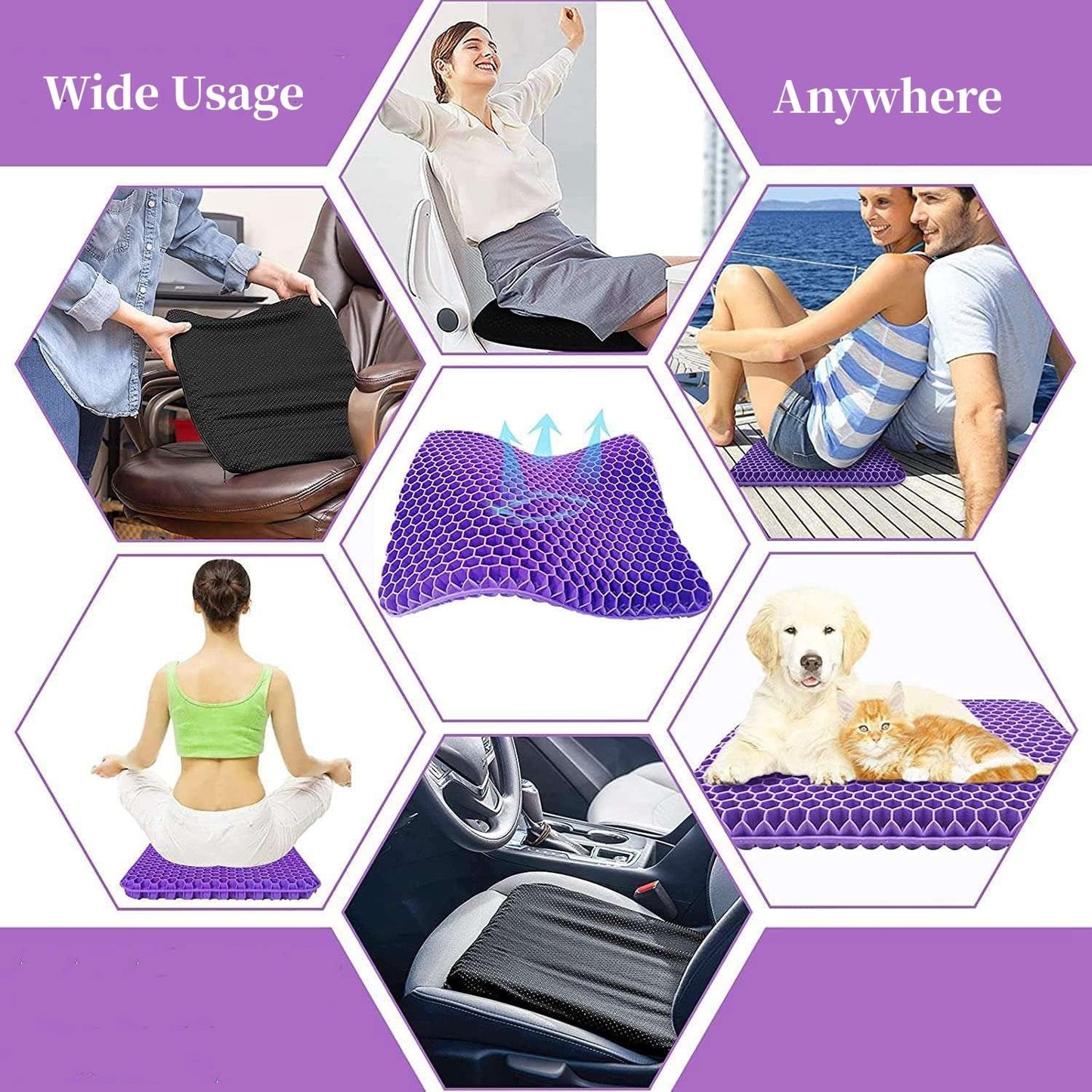 ✨ 🪑 Double-Layer Gel Seat Cushion | Cooling Pressure Relief