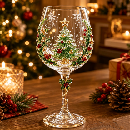 🎅🥂Christmas 3D Wine Glass Collection Gift Box Set