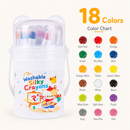 🎨 Washable Twist-Up Silky Crayons for Kids – Mess-Free 3-in-1 Coloring Set