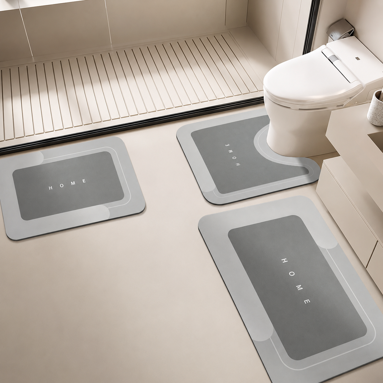 🧼Quick-Dry 3-Piece Bathroom Mat Set