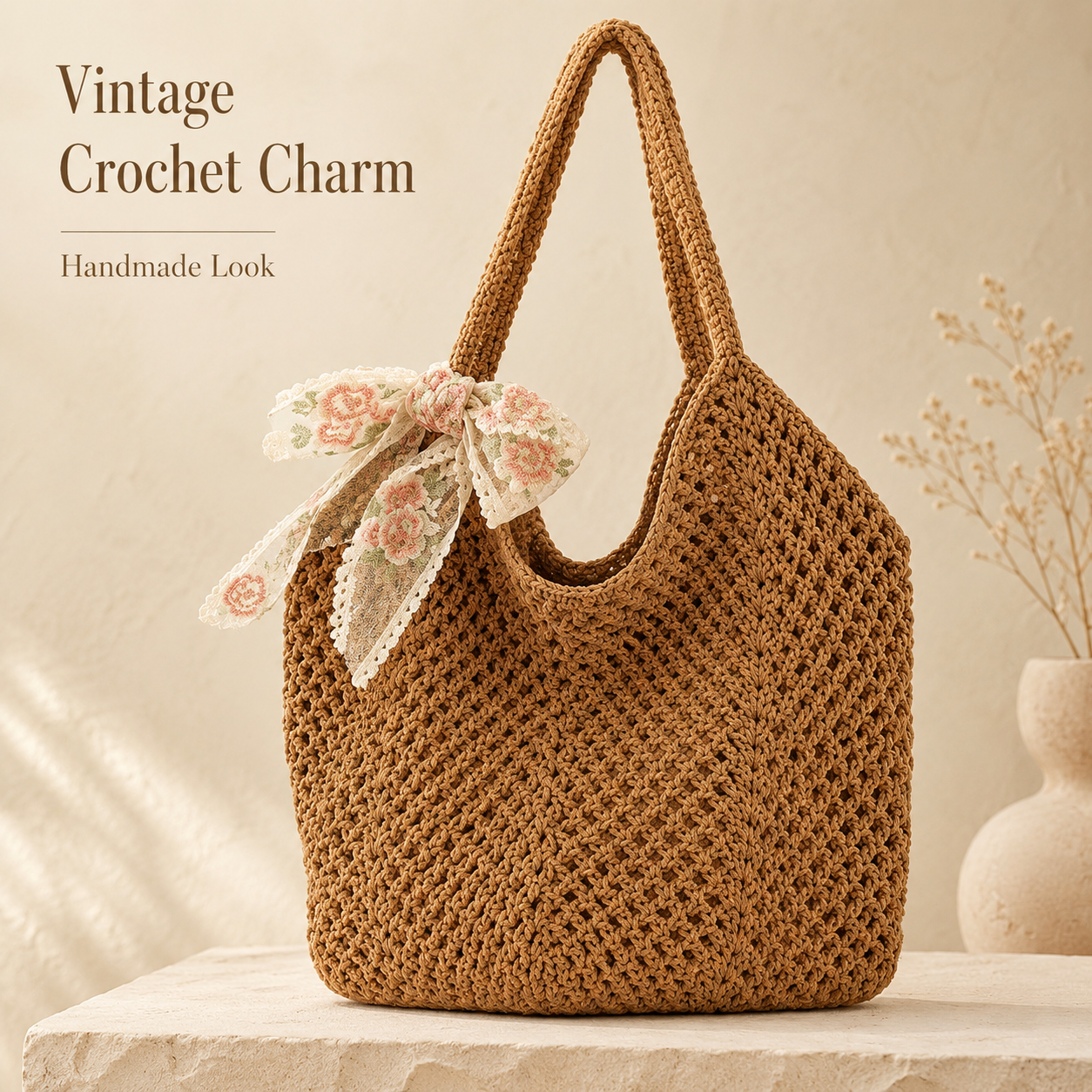 🌸 Retro Floral Patchwork Crossbody Bag – Lightweight Boho Tote for Everyday Style