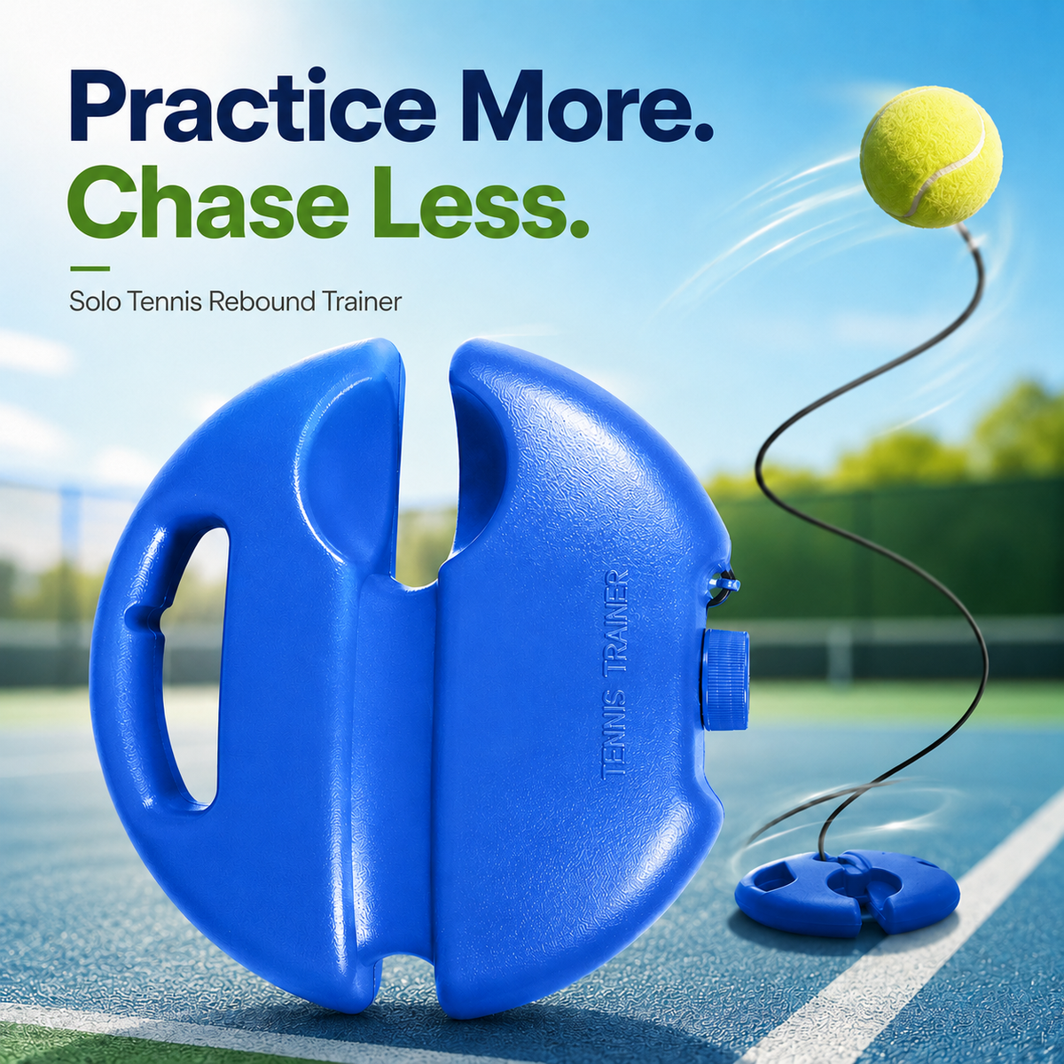 🎾 Solo Tennis Rebound Trainer Practice Baseboard with 4m Elastic Cord ⚡