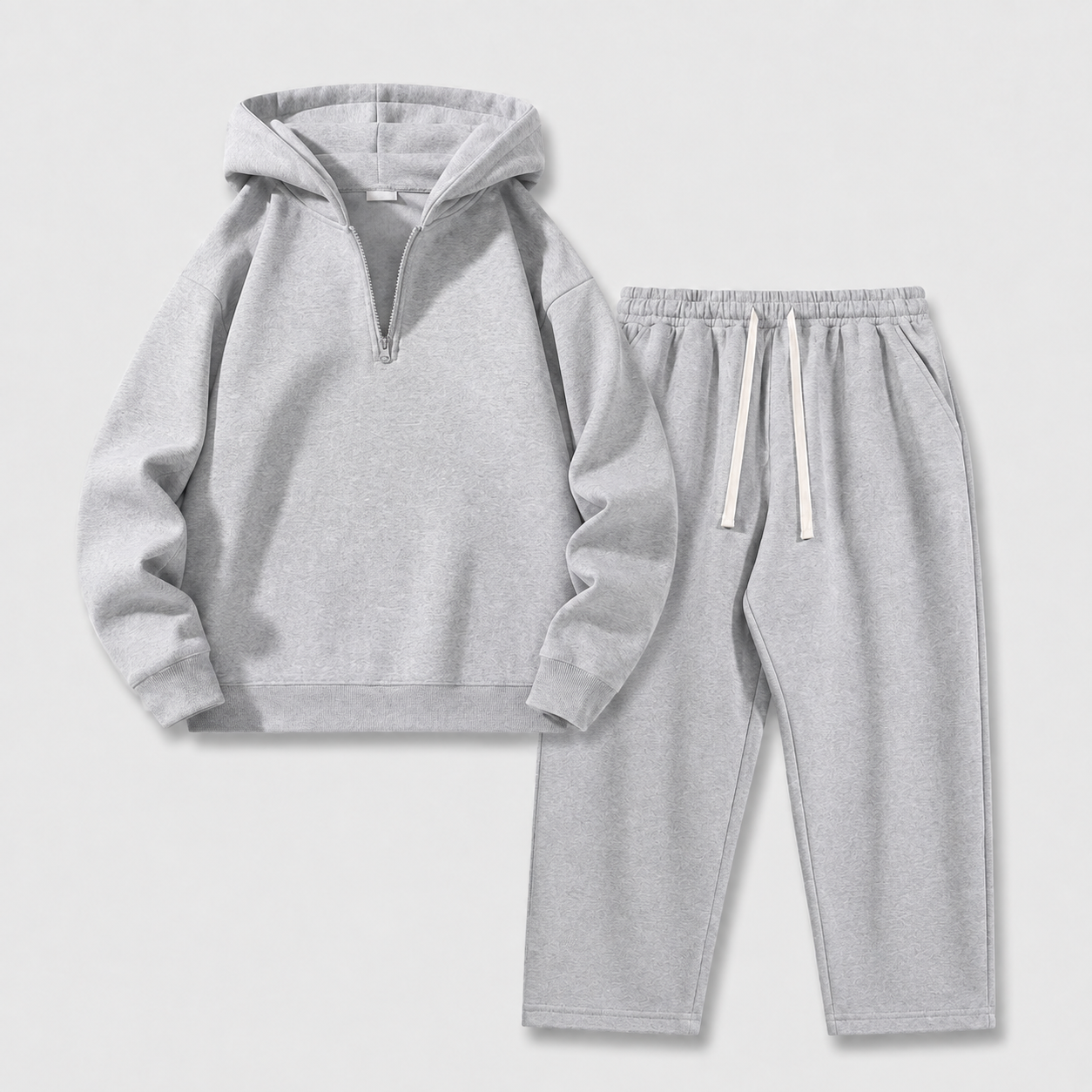 🧥 2-Piece Half-Zip Knit Hoodie & Straight-Leg Sweatpants Lounge Set 👖
