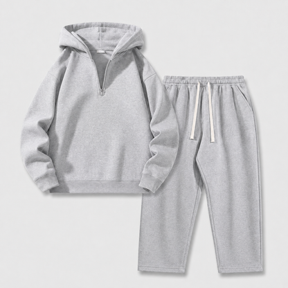 🧥 2-Piece Half-Zip Knit Hoodie & Straight-Leg Sweatpants Lounge Set 👖