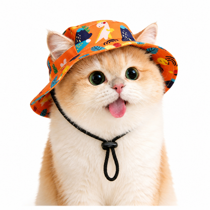 🐾 Adjustable Pet Bucket Sun Hat – Cute Outdoor Visor 👒