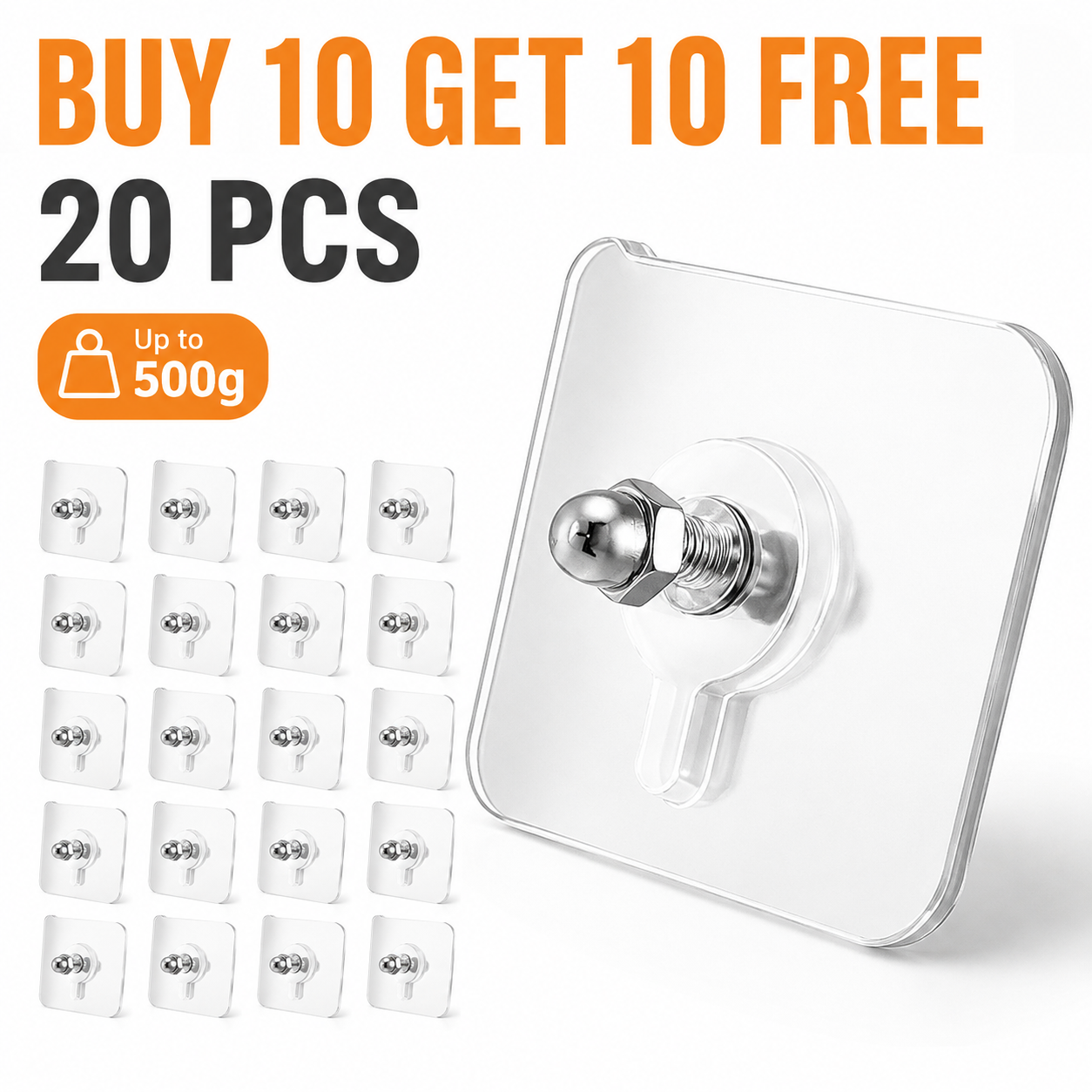 🔨 Self-Adhesive Threaded Wall Mount Screws for No-Drill Hanging 🔩
