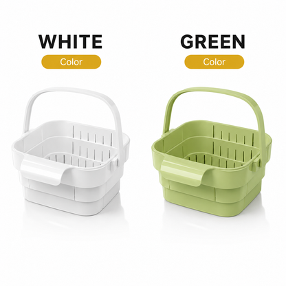 ✨ SpaceFold  Foldable Sink Drain Basket | Hanging Strainer & Organizer 💧