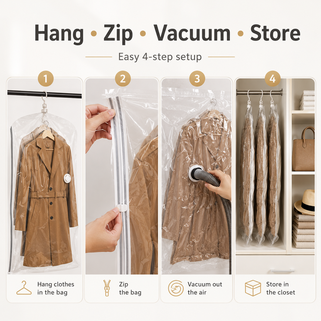 ✨ Hanging Vacuum Closet Bags – Save Space Fast