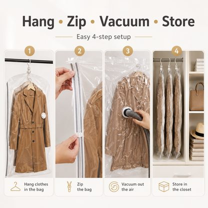 ✨ Hanging Vacuum Closet Bags – Save Space Fast