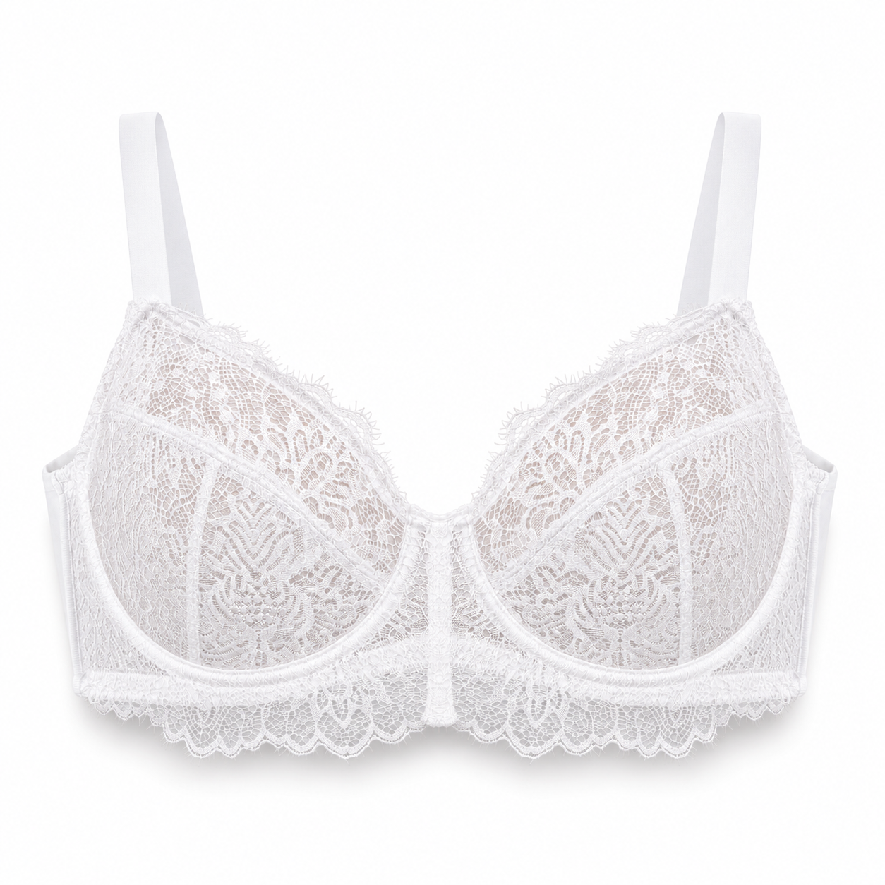 🌸 Full-Coverage Lace Minimizer Bra with Plush Underwire & Smoothing U-Back ✨