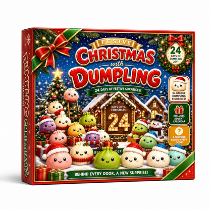🥟 Christmas Dumpling Squishy Advent Calendar – 24 Days Holiday Toys 🎄