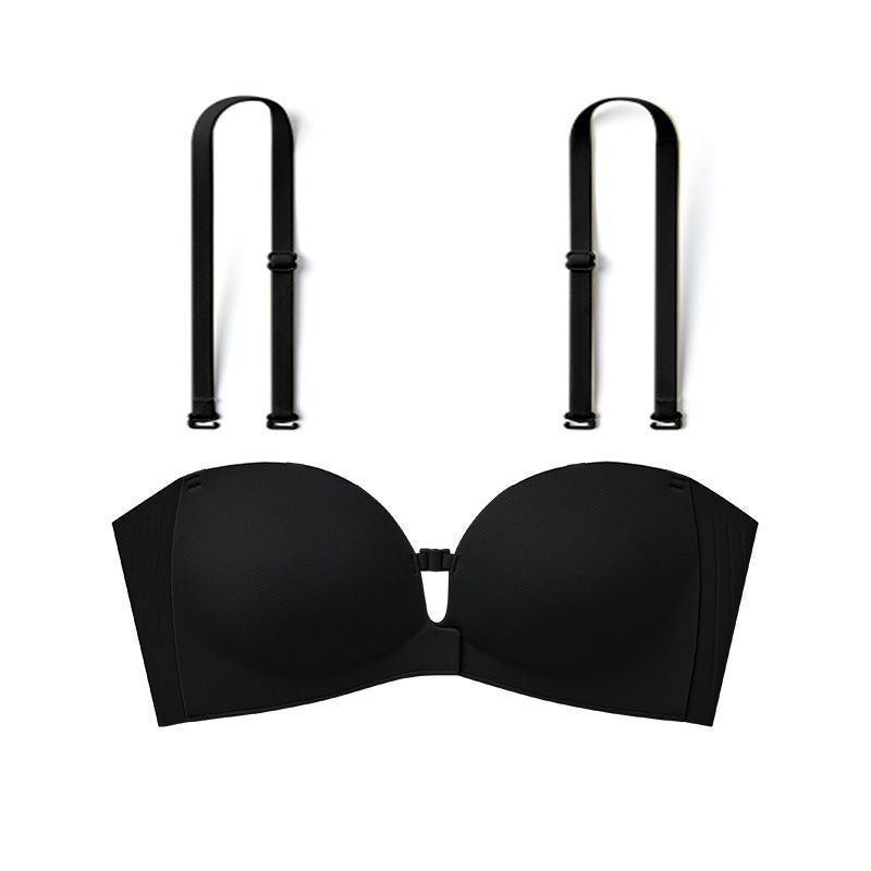 ✨ Convertible Strapless Push Up Bra Front Buckle Non Slip Invisible Lingerie 💃