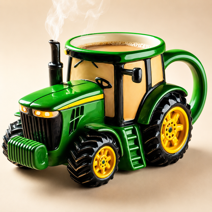 🚜 3D Sculpted Farm Tractor Novelty Mug – Rustic Harvester Coffee Cup 🌾