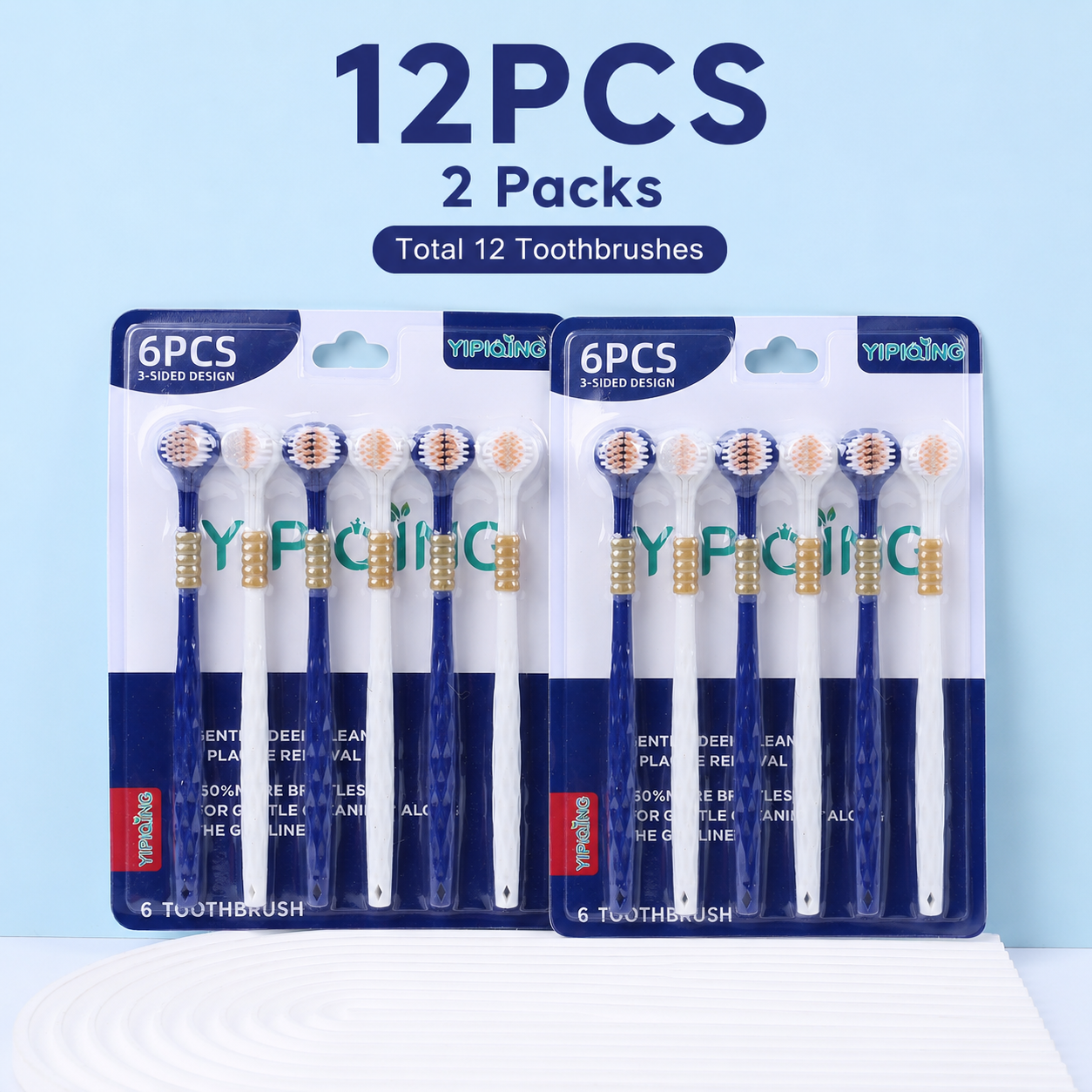 🪥 3-Sided Wrap-Around Manual Toothbrush with Tongue Scraper ✨