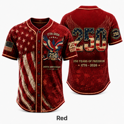 ⏰ Last Day 55% OFF 🇺🇸🦅 America 250th Anniversary Baseball Jersey – 1776–2026 Patriotic Freedom Shirt