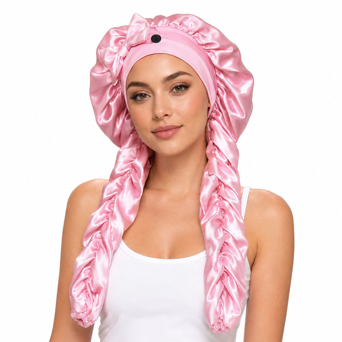 👑 Extra-Long Satin Sleep Bonnet for Braids, Locs & Long Curls – Anti-Frizz Cap ✨