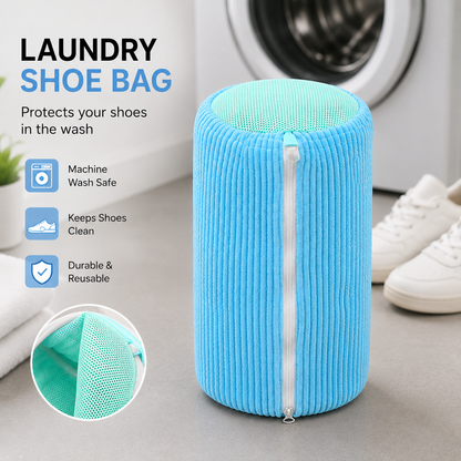 👟 Machine Washable Shoe Cleaning Bag with 360 Degree Plush Microfiber Bristles 🧼