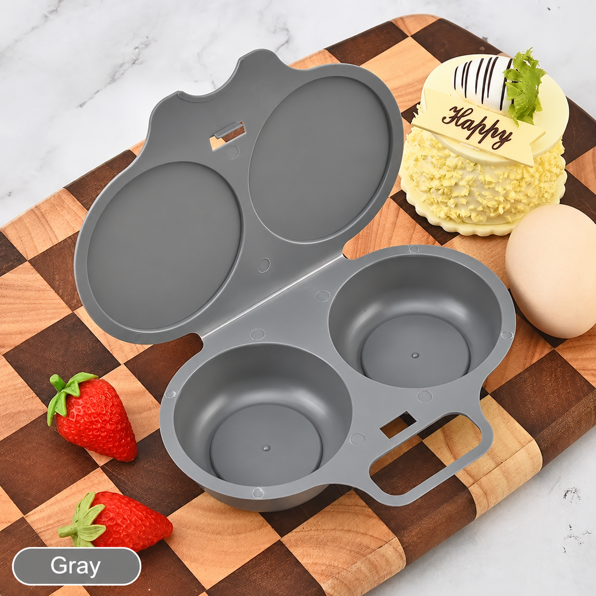 🍳 Double-Cavity Microwave Egg Poacher – Nonstick Fast Breakfast Egg Cooker ✨