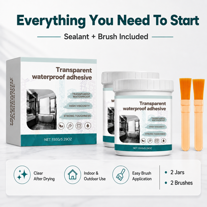 💧 Clear Transparent Waterproof Coating & Brush Sealant Kit 🖌️