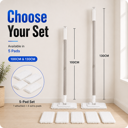 🔥 50% OFF Limited Deal 🧼 One-Touch Squeeze Flat Mop | 2-Level Water Control for Faster Cleaning
