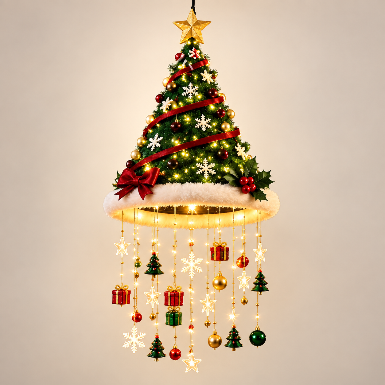 🎄 Holiday Lighted Christmas Garland – Warm LED Door Decor ✨
