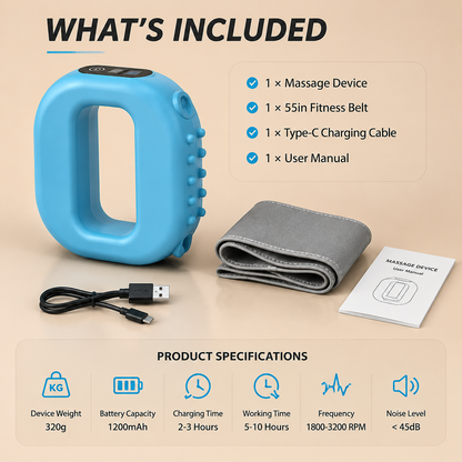 🚚 FREE SHIPPING 💨💆 Hands Free Cordless Deep Tissue Muscle Massager with Strap 🔌
