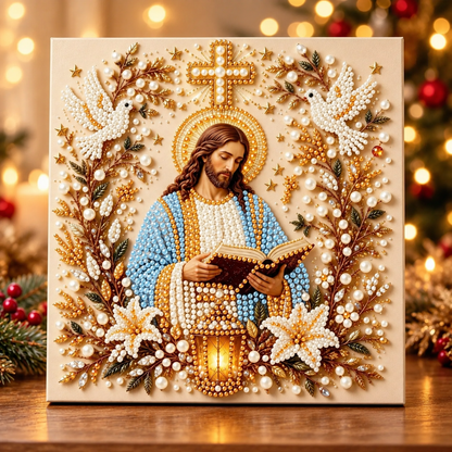 ✝️ 3D Pearl Rhinestone Holy Family Diamond Painting DIY Kit | Nativity Wall Art 🌟