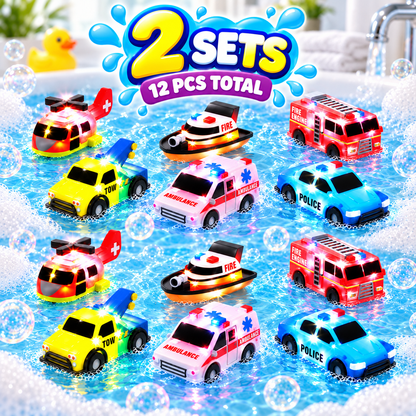🛁 Water-Activated Light-Up Floating Bath Toys (6 PCS) – Mold-Free Sensory Tub Toys ✨