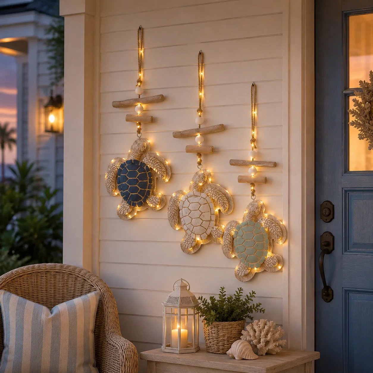 🐢✨ Glowing Sea Turtle Wall Art – Coastal Ocean Decor