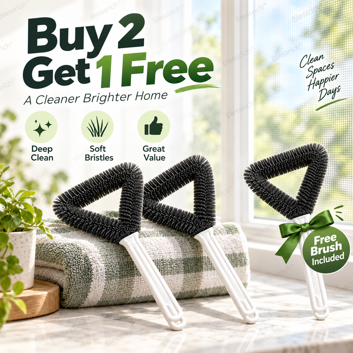 🧹 Triangle Window Screen Cleaning Brush - Corner & Track Duster 🪟
