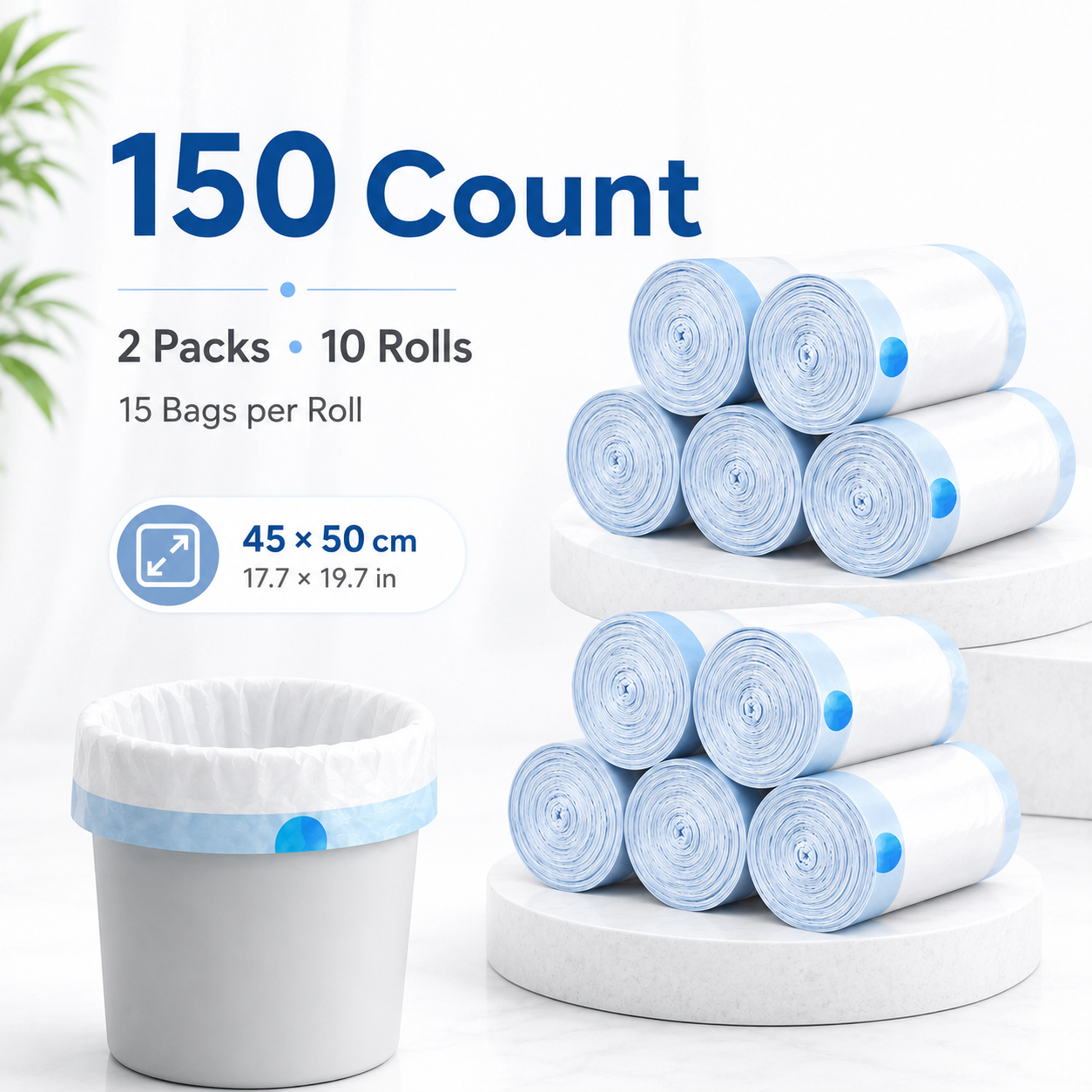 🏡 Heavy-Duty 4-Gallon Drawstring Trash Bags