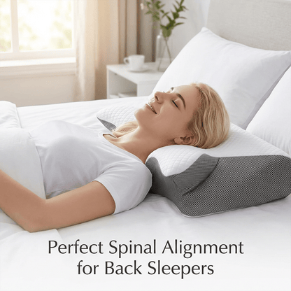😴 Ergonomic Cervical Memory Foam Neck Pillow for Side, Back & Stomach Sleepers 🌙
