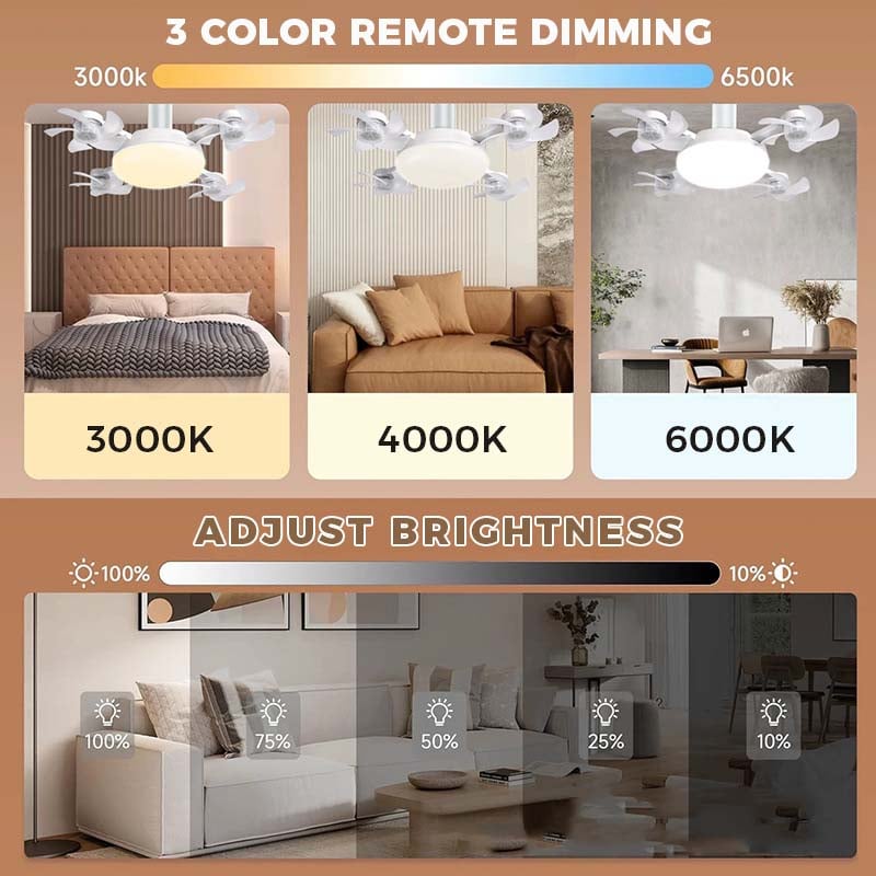 🔥50% OFF TODAY💡 2-in-1 Ceiling Fan Light 🔧No Wiring • No Tools • Just Screw It In