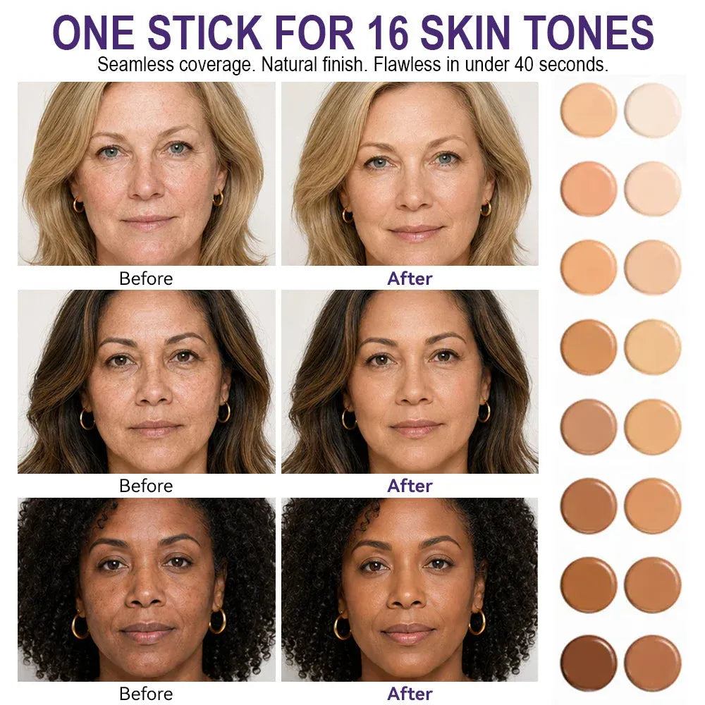 ⏳ LIMITED TIME ONLY! 🔥Self-Brush Color Adjusting Foundation Stick with SPF15