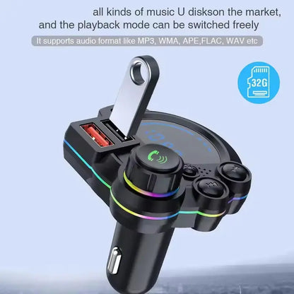 📻🚗 Universal Dual-Port Car FM Bluetooth Transmitter – Wireless Music, Hands-Free Calling & Dual USB Charger 🔌