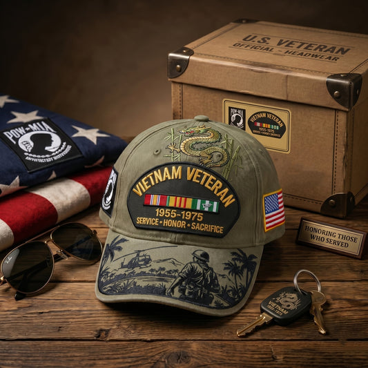 🇺🇸 Vietnam Veteran Tribute Cap | Service Honor Sacrifice Hat